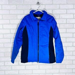 Eddie Bauer Women's Blue and Black Soft Shell Insulated Jacket Size M